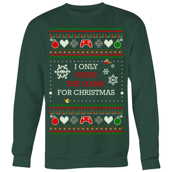 I Only Pause The Game For Christmas Sweatshirt - Gadget Funnel